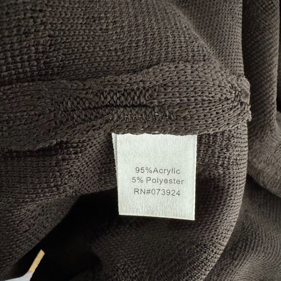 Ming Wang Cardigan Jacket Womens 2X Brown Acrylic Polyester CJ-1859 - Picture 7 of 8